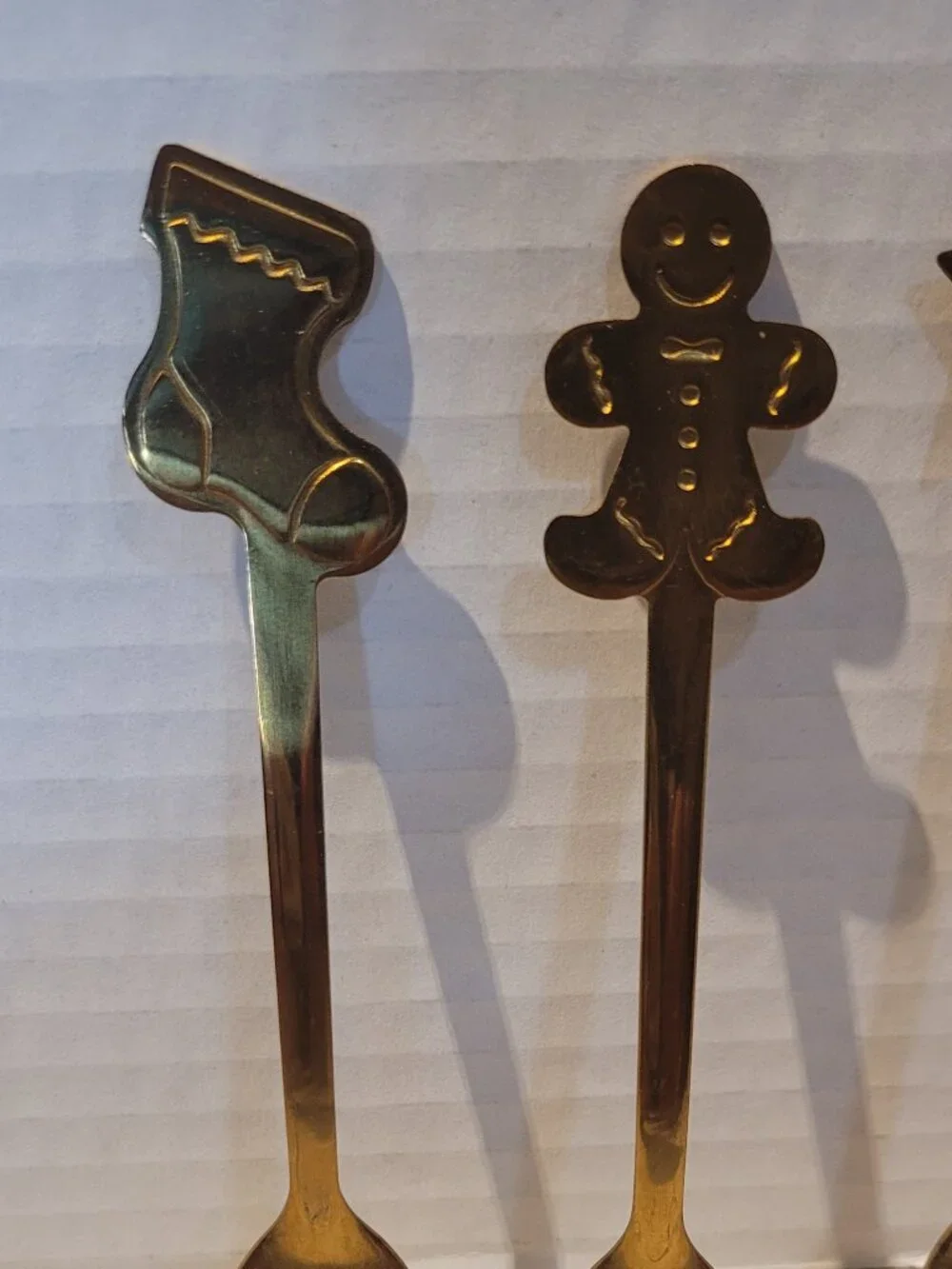Set of 4 Spoons Gold Plated Small 5